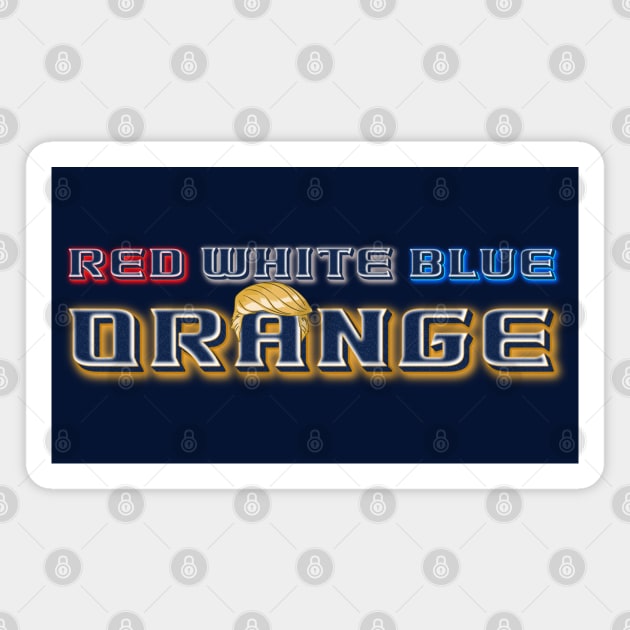 Red, White, Blue & Orange Magnet by ILLannoyed 